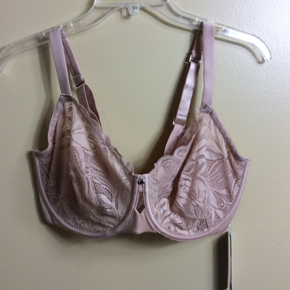 NWT Bare necessities online laced bra. 36G nude. - Picture 2 of 7